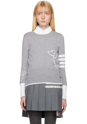 Thom Browne Gray Hector 4-Bar Sweater