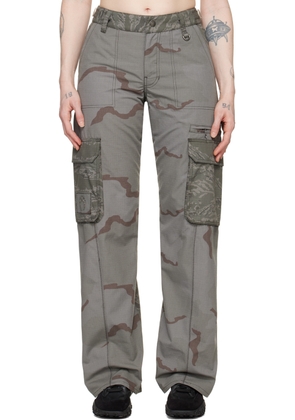 Marine Serre Gray Regenerated Camo Trousers