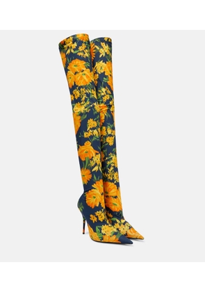 Balenciaga Knife floral over-the-knee sock boots