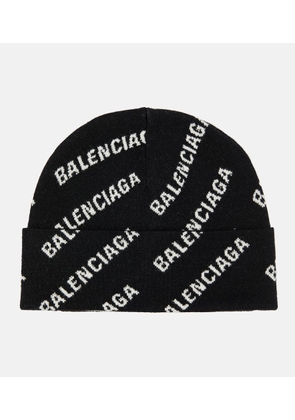 Balenciaga Logo wool-blend beanie