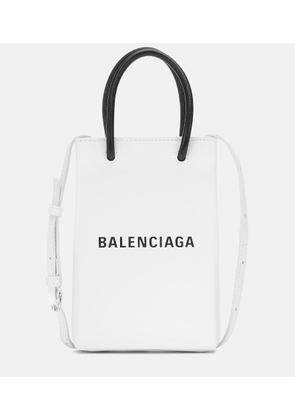 Balenciaga Shopping Phone Pouch leather tote