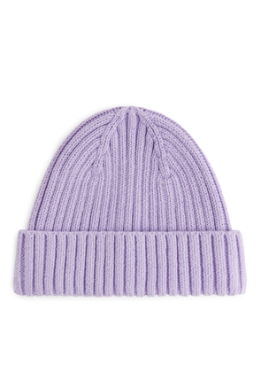 Rib Knit Baby Beanie - Purple