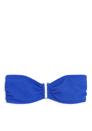 Textured Bandeau Bikini Top - Blue