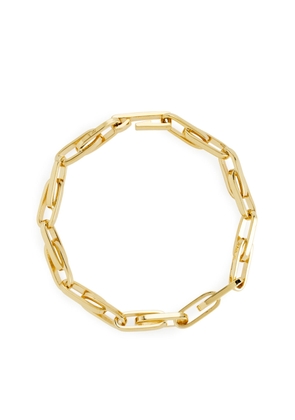 Gold-Plated Chain Bracelet - Brown