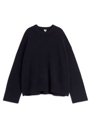 Relaxed Cashmere-Wool Jumper - Blue