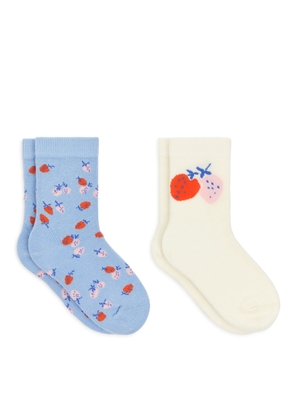 Cotton Socks, 2 Pairs - Blue