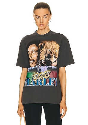 SIXTHREESEVEN Bob Marley Tour T-Shirt in Washed Black - Black. Size M (also in S, XS).