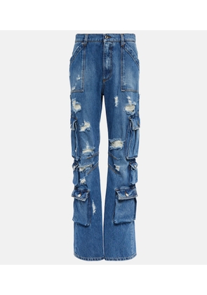 Dolce&Gabbana Distressed high-rise straight jeans