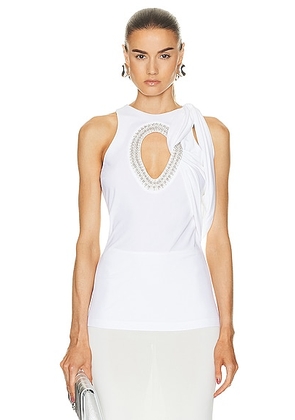 Givenchy Embroidered Halter Top in White - White. Size 40 (also in 36, 38).