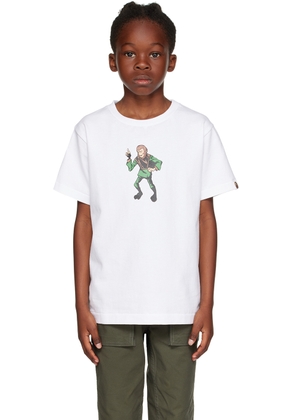 BAPE Kids White Printed T-Shirt