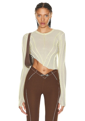 SAMI MIRO VINTAGE Asymmetric Long Sleeve Tee in Yellow - Yellow. Size S (also in ).