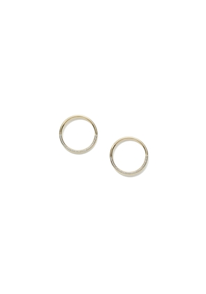 Eriness Half-Diamond Loop Earrings in Yellow Gold