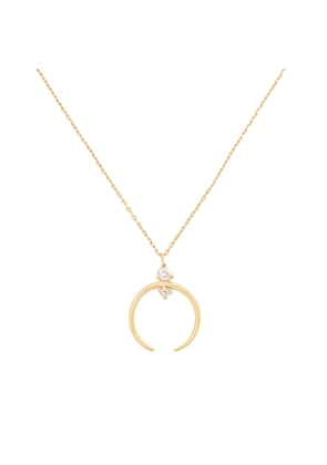 Sophie Ratner Crescent Yellow-Gold Pendant Necklace in Yellow Gold/White Diamonds