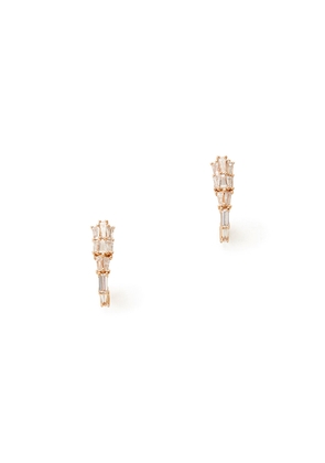 Nak Armstrong Rose-Gold Diamond Earring Clips in White Diamond