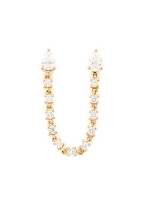 Anita Ko Double Pear Loop Earring in Yellow Gold/White Diamonds