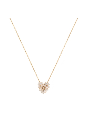 Suzanne Kalan Small Heart Necklace in Yellow Gold/White Diamonds