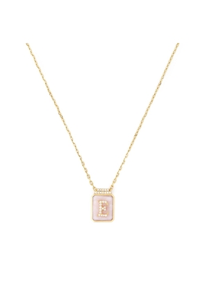 Sorellina Signet Pendant Necklace in Yellow Gold/Pink Opal/White Diamond