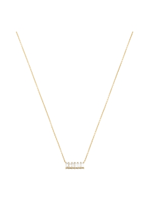 Eriness Diamond Baguette Staple Necklace in Yellow Gold/White Diamonds