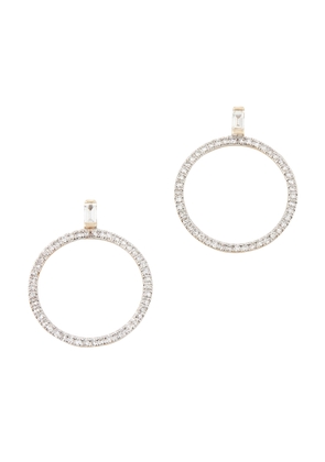 Eriness Diamond Baguette Loop Earrings in Yellow Gold/White Diamonds