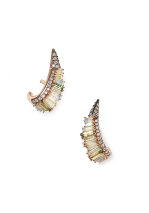 Nak Armstrong Ruched Ear Clips Earring in Rose Gold/Opal/Tourmaline/White Diamond