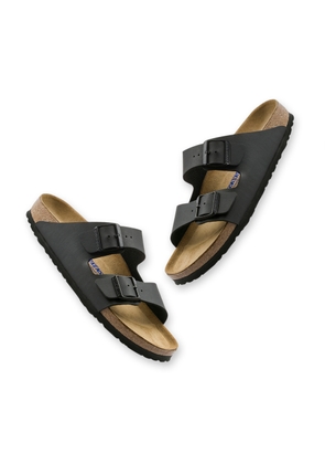 Birkenstock Arizona Soft Footbed Sandal in Black Birko-Flor, Size IT 36
