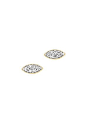 Eriness Diamond Evil Eye Stud Earrings in Yellow Gold/White Diamond