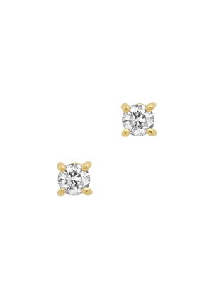 Eriness Diamond Stud Earrings in Yellow Gold/White Diamond