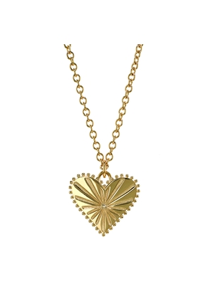 Marlo Laz Pour Toujours Heart Coin Necklace in Yellow Gold