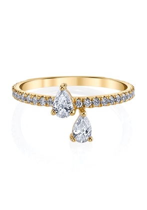Anita Ko 18-Karat Yellow Gold Princess Eternity Ring in Yellow Gold/White Diamonds, Size 6