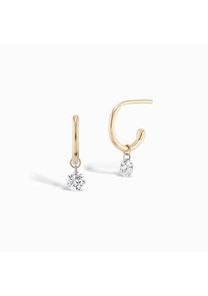 Sophie Ratner Pierced Diamond Huggies Earring in Yellow Gold/White Diamonds