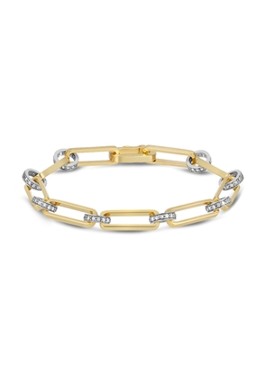 Nancy Newberg Diamond Chain-Link Bracelet in Yellow Gold/White Diamonds