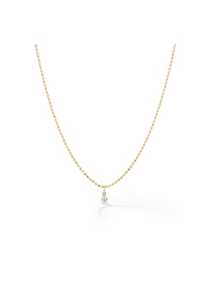 Sophie Ratner Pierced Diamond Ball Chain Necklace in Yellow Gold/White Diamonds