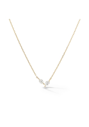 Sophie Ratner Twin Marquise Pendant Necklace in Yellow Gold/White Diamonds