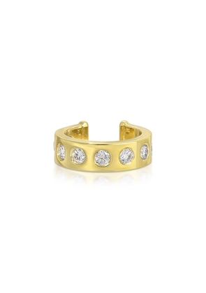 Nancy Newberg 14K Yellow Gold Ear Cuff with Round Diamonds - 10Mm Earring in Yellow Gold/White Diamonds