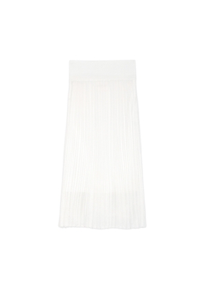 Maria McManus High-Waisted Gauzy Pleated Skirt in Off-White, Medium