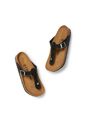Birkenstock Gizeh Braid Sandal in Oiled Leather/Black, Size IT 40