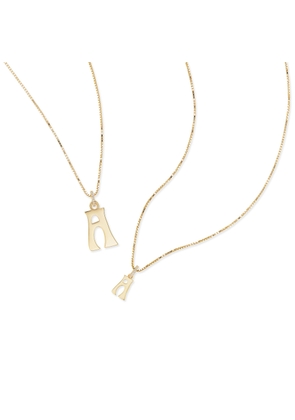 Marlo Laz Letter Charm Diamond Necklace in Yellow Gold/White Diamond