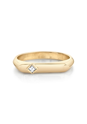 Lizzie Mandler Stacking Ring in Yellow Gold/White Diamonds, Size 6
