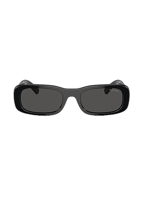 Miu Miu Rectangle Sunglasses in Black - Black. Size all.