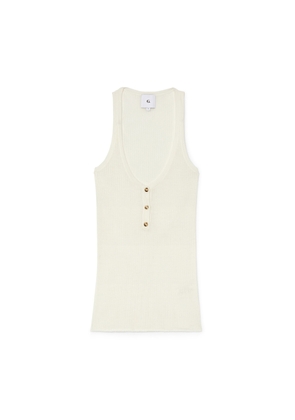 G. Label by goop King Henley Tank in White, X-Small