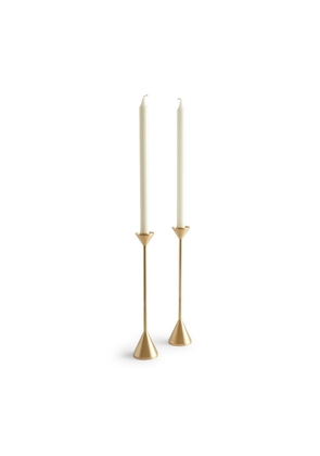 FS Objects Tall Cone Spindle Candle Holder in Brass, Large