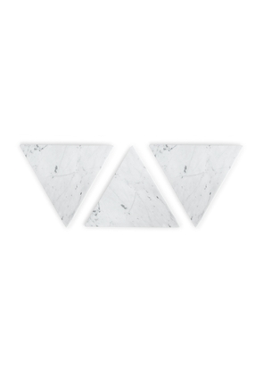 FS Objects Triangle Marble Trivet in White