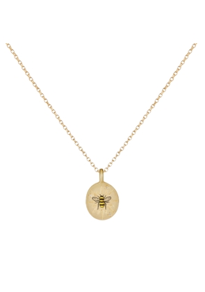 Cece Jewellery The Sun & Bee Pendant & Chain in Yellow Gold/White Diamond