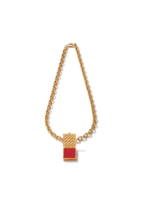 Jillian Dempsey Lip Locket Necklace in Shade 14K Gold Plated