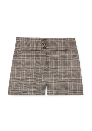 G. Label by goop Leta Suit Shorts in Brown Plaid, Size 12