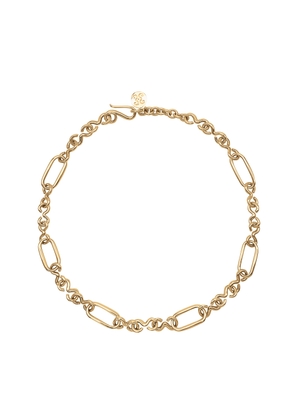 Sapir Bachar Gold Oblong Necklace in 24K Gold Plated Sterling Silver