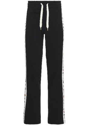 Casablanca Embroidered Satin Tape Sweatpant in Black - Black. Size XL/1X (also in ).