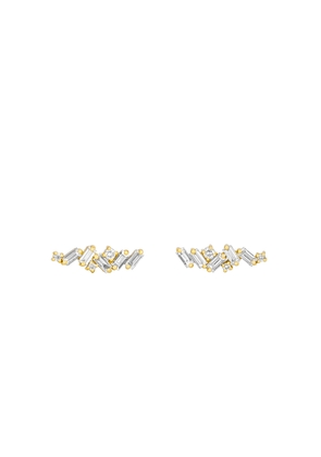 Suzanne Kalan Diamond Frenzy Stud Earrings in Yellow Gold/Diamond