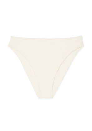 Anemos The Midi High-Cut Bikini Bottoms in Off-White, Small
