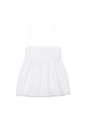 Cecilie Bahnsen Selena Top in White, Size UK 6